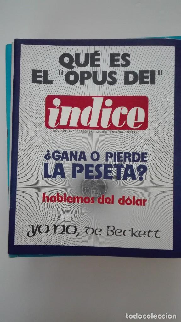Collectionnisme de Revues et Journaux: Revista &Iacute;ndice n&uacute;m. 324 Febrero 1973 Qu&eacute; es el Opus Dei? Gana o pierde la peseta? Yo no, Beckett