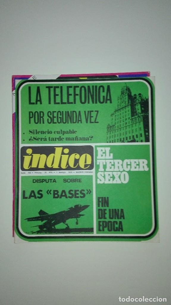 Collezionismo di Riviste e Giornali: Revista &Iacute;ndice n&uacute;m. 265 Marzo 1970 La Telef&oacute;nica silencio culpable. El tercer sexo. Las Bases USA