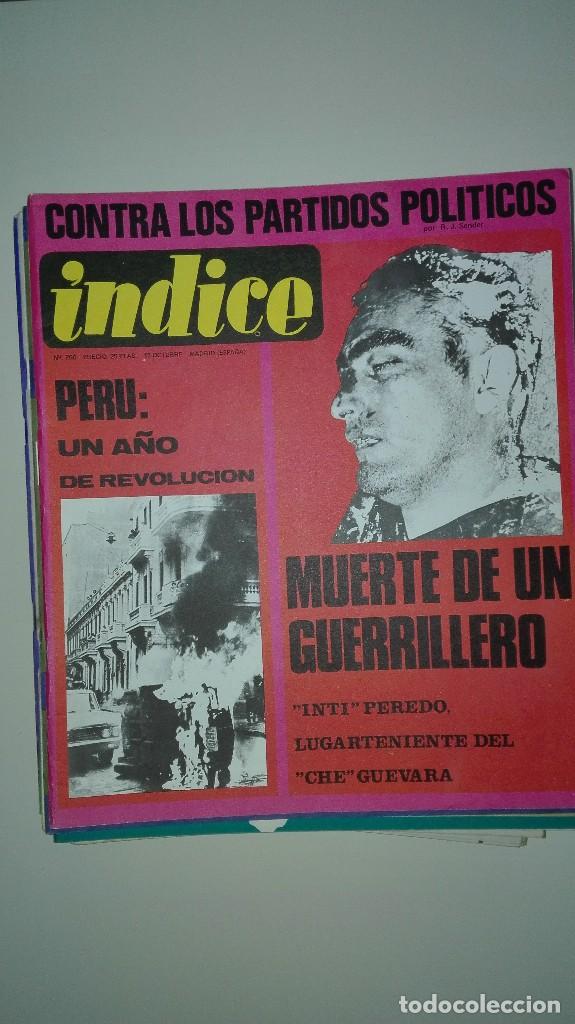 Collectionnisme de Revues et Journaux: Revista &Iacute;ndice n&uacute;m. 256 Octubre 1969 Per&uacute;: un a&ntilde;o revolucionario. Muerte de guerrillero: Inti Peredo