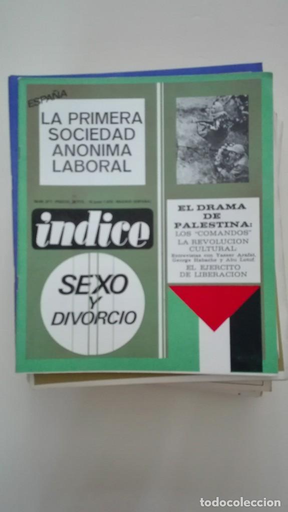 Collectionnisme de Revues et Journaux: Revista &Iacute;ndice n&uacute;m. 271 Junio 1970 Sexo y divorcio. Palestina: el drama. Espa&ntilde;a primera SA laboral