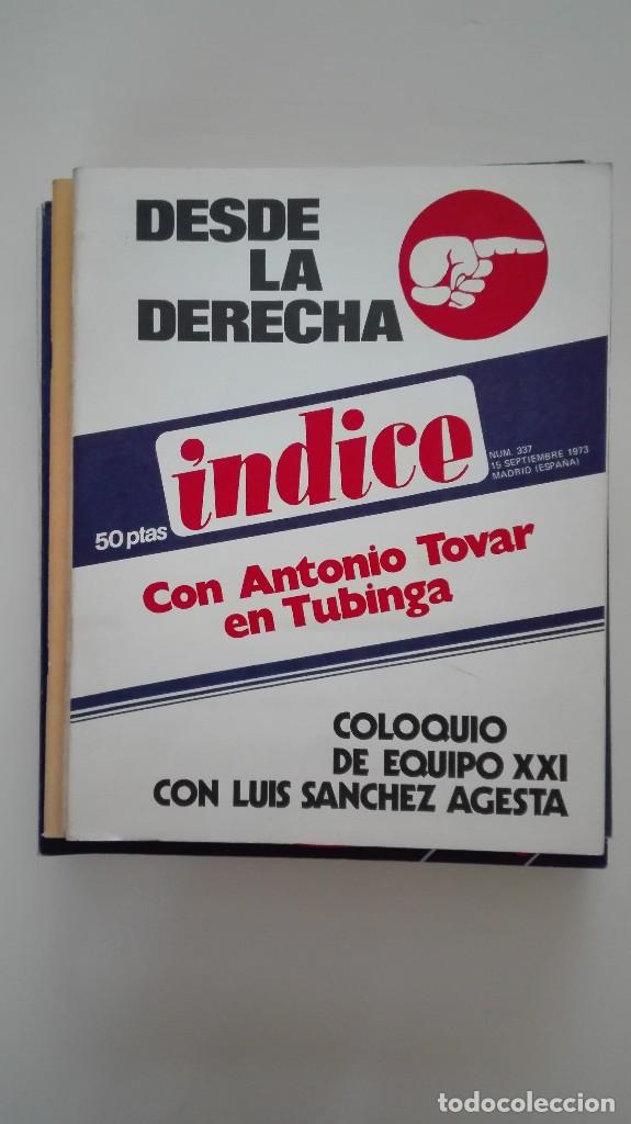 Collectionnisme de Revues et Journaux: Revista &Iacute;ndice n&uacute;m. 337 Septiembre 1973 La derecha. Tubinga Antonio Tovar.