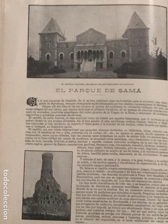 Coleccionismo de revistas y peri&oacute;dicos: EL PARQUE DE SAMA EL CASTILLO DE LOS MARQUESES DE MARIANAO.HOJA REVISTA A&Ntilde;O 1902