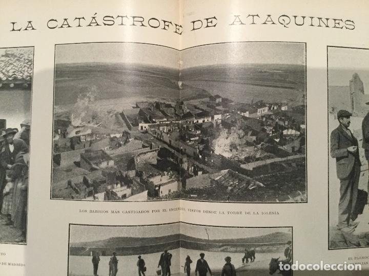 Collezionismo di Riviste e Giornali: LA CAT&Aacute;STROFE DE ATAQUINES .2 HOJAS REVISTA A&Ntilde;O 1902