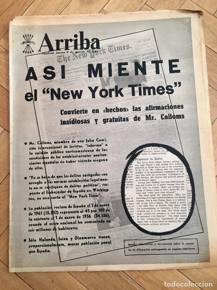 Sammeln von Zeitschriften und Zeitungen: ARRIBA (9-3-1961) MIENTE EL NEW YORK TIMES HUERCAL-OVERA SANTA MARIA BARCELONA SPARTAK SOFIA