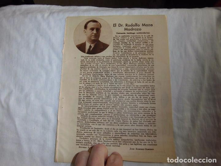 Coleccionismo de revistas y peri&oacute;dicos: EL DR.RODOLFO MAZA MADRAZO EMINENTE TISIOLOGO SANTANDERINO HOJA DE REVISTA BLANCO Y NEGRO 1934