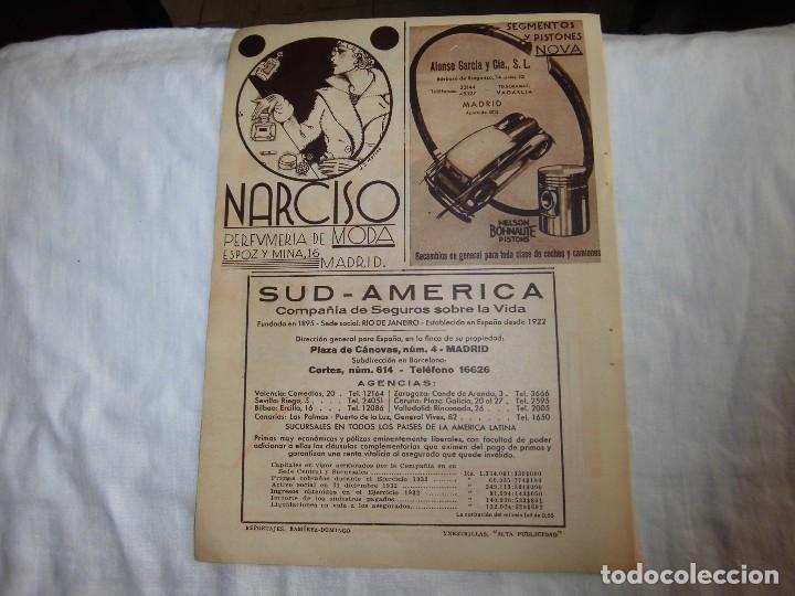 Collection Magazines and Newspapers: NARCIO PERFUMERIA DE MODA,SEGMENTOS Y PISTONES NOVA HOJA DE REVISTA BLANCO Y NEGRO 1934