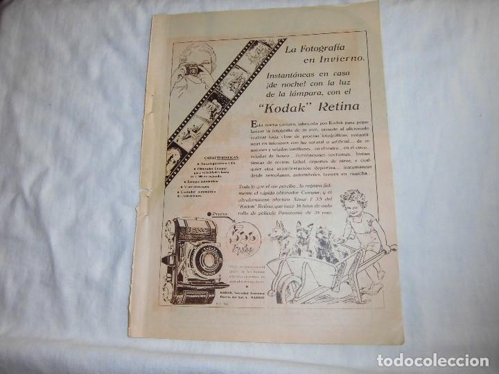 Collection Magazines and Newspapers: KODAK RETINA  HOJA DE REVISTA BLANCO Y NEGRO 1934