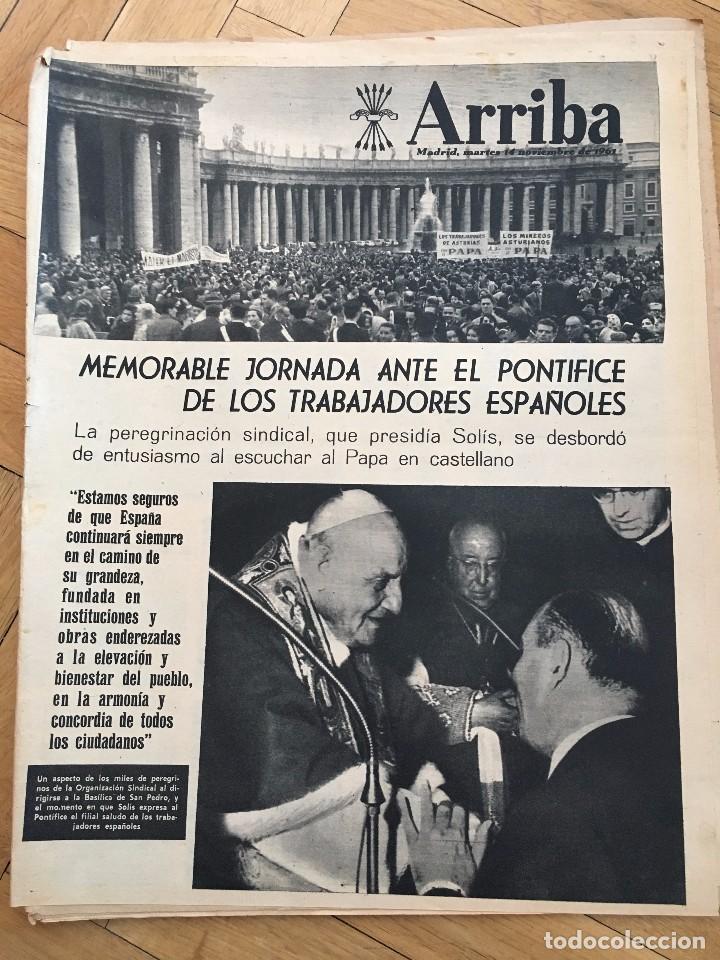 Collectionnisme de Revues et Journaux: ARRIBA (14-11-1961) SOLIS PEREGRINACION SINDICAL ROMA PAPA JUAN XXIII ATLETICO MADRID LEICESTER CITY