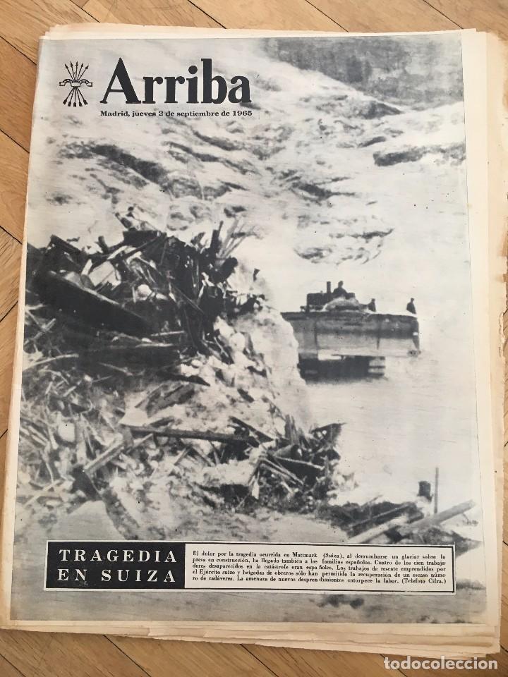 Collectionnisme de Revues et Journaux: ARRIBA(2-9-1965)MATTMARK PALACIO LARIOS ESPLUGA DE FRANCOLI CONDE DUQUE HOMENAJE GENTO RIVER REAL