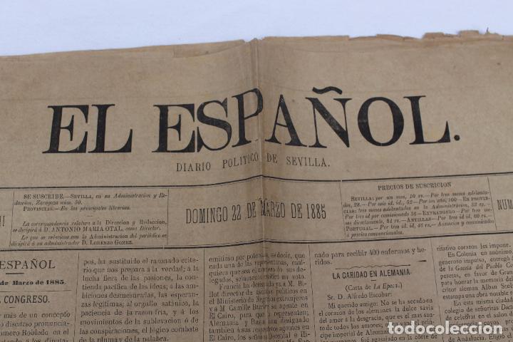 Collezionismo di Riviste e Giornali: EL ESPA&Ntilde;OL, DIARIO POLITICO DE SEVILLA, MARZO DE 1885, N&ordm; 5481