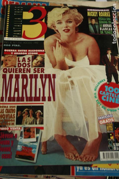 Coleccionismo de revistas y peri&oacute;dicos: PANTALLA TRES 1992 MARILYN MONROE FICHAS DE CINE