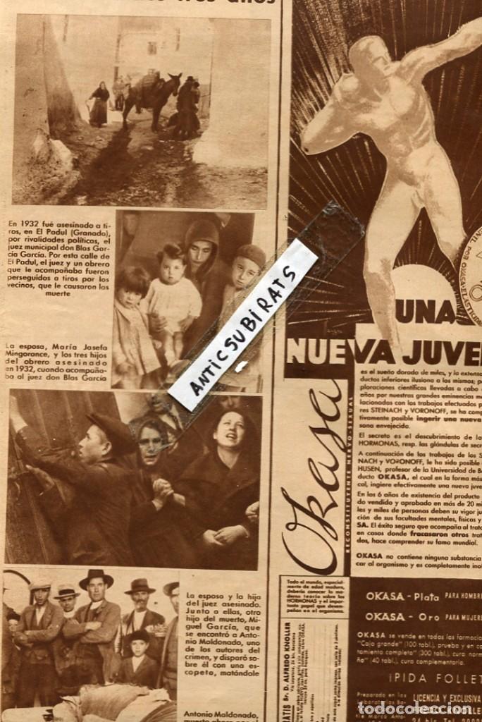 Collezionismo di Riviste e Giornali: REVISTA A&Ntilde;O 1935 CRIMEN EN 1932 EN EL PADUL GRANADA PAPA BLANCO TORERO