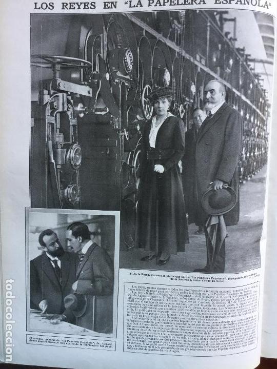 Colecionismo de Revistas e Jornais: LOS REYES EN LA PAPELERA ESPA&Ntilde;OLA RENTER&Iacute;A .HOJA REVISTA 1915 ALFONSO XIII