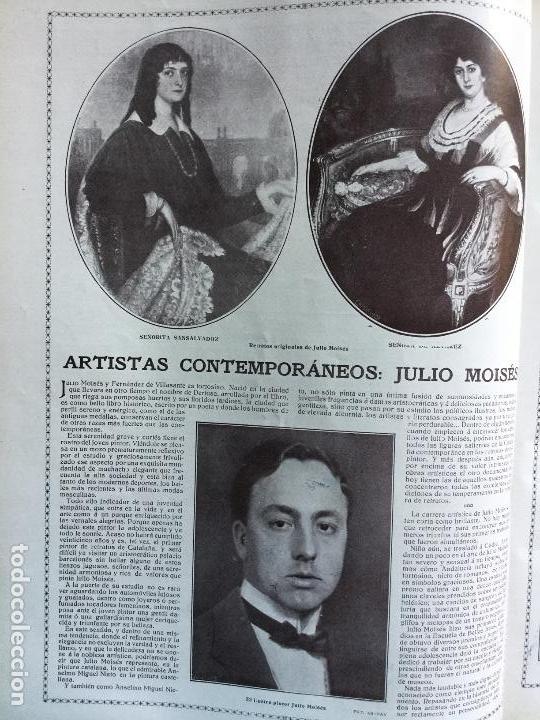 Collezionismo di Riviste e Giornali: JULIO MOIS&Eacute;S ARTISTA PINTOR RETRATOS TORTOSA 2 HOJAS REVISTA A&Ntilde;O 1915
