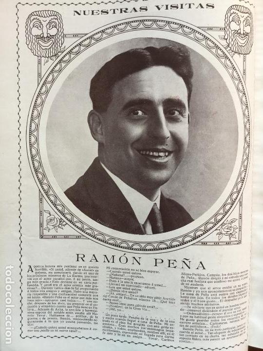 Collezionismo di Riviste e Giornali: RANON PE&Ntilde;A ACTOR 3 HOJAS REVISTA A&Ntilde;O 1915 MALAGA