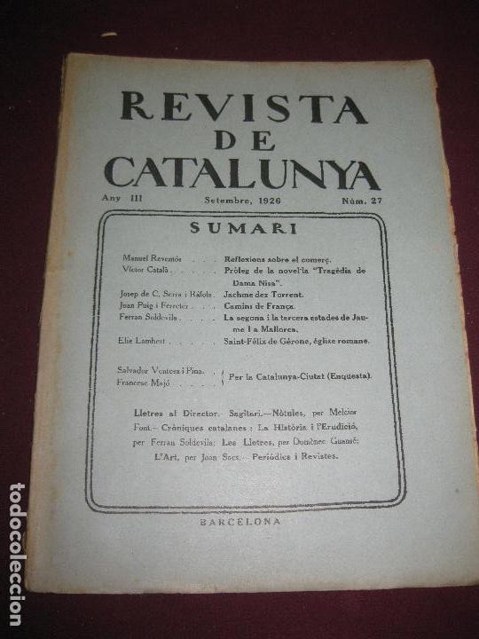 Sammeln von Zeitschriften und Zeitungen: REVISTA DE CATALUNYA N&ordm; 27. SETEMBRE 1926. DIRECTOR : ANTONI ROVIRA VIRGILI.