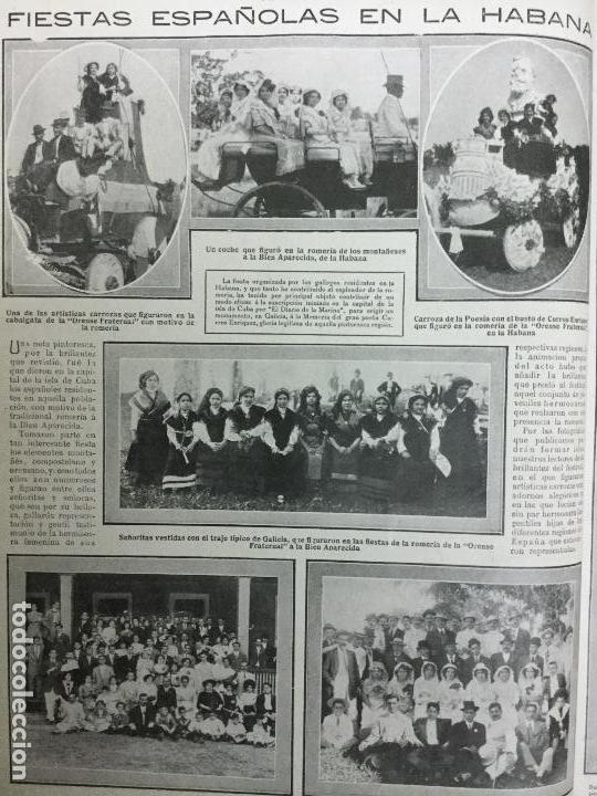 Collection Magazines and Newspapers: FIESTA ORGANIZADA POR LOS GALLEGOS RESIDENTES EN LA HABANA ORENSE GALICIA HOJA REVISTA 1913 ROMERIA