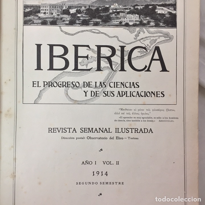 Collectionnisme de Revues et Journaux: IBERICA PROGRESO CIENCIAS Y SUS APLICACIONES REVISTA ENCUARDENADA 1914 2 TOMOS A&Ntilde;O COMPLETO
