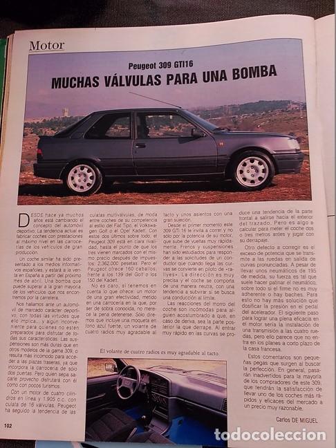 Coleccionismo de Revistas y Peri&oacute;dicos: ficha peugeot 309