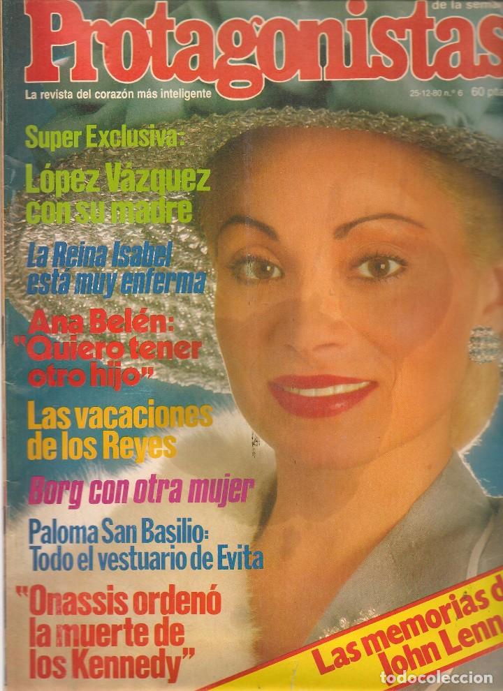 Coleccionismo de revistas y peri&oacute;dicos: PROTAGONISTAS. N&ordm; 6. 25 DICIEMBRE 1980. POSTER CENTRAL. SARA MONTIEL Y THA&Iuml;S. (B/59)