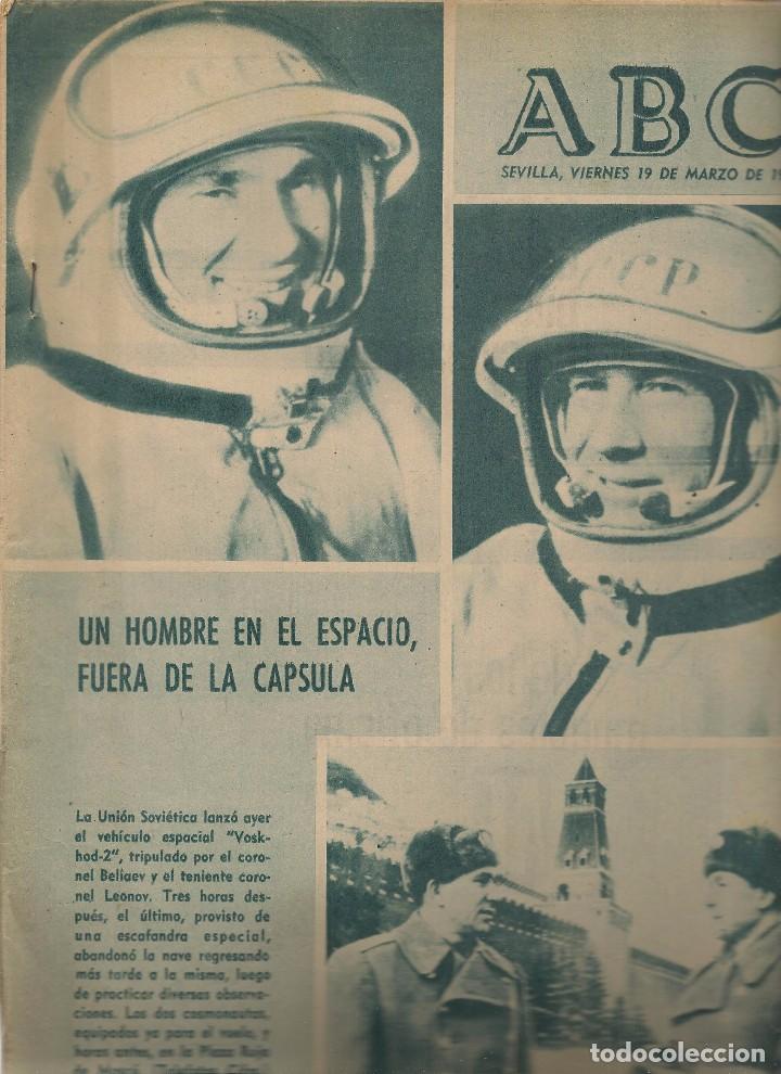 Coleccionismo de revistas y peri&oacute;dicos: ABC.  SEVILLA, 19 MARZO 1965. UN HOMBRE EN EL ESPACIO.  (B/59)