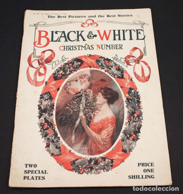 Sammeln von Zeitschriften und Zeitungen: RARISIMA REVISTA BLACK & WHITE CHRISTMAS NUMBER N&ordm; 1032A NOV 14 1910, 40 PAGINAS 37,50 X 27 CM UK