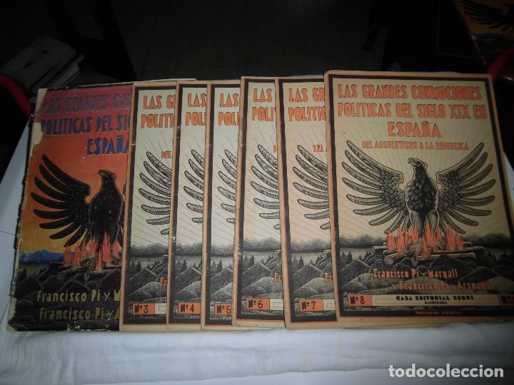 Coleccionismo de revistas y peri&oacute;dicos: LAS GRANDES CONMOCIONES POLITICAS DEL SIGLO XIX EN ESPA&Ntilde;A.PI Y MARGALL.8 REVISTAS DEL N&ordm; 1 AL 8