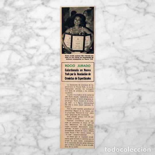 Coleccionismo de Revistas y Peri&oacute;dicos: RECORTE - ROC&Iacute;O JURADO - 1983