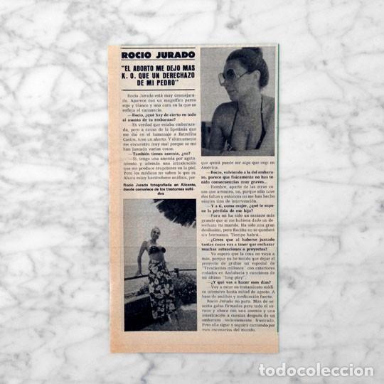 Coleccionismo de Revistas y Peri&oacute;dicos: RECORTE - ROC&Iacute;O JURADO - 1981