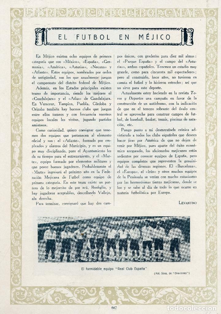 Collection Magazines and Newspapers: MEJICO 1928 FUTBOL REAL CLUB ESPA&Ntilde;A HOJA LIBRO