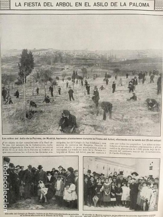 Collezionismo di Riviste e Giornali: LA FIESTA DEL &Aacute;RBOL EN EL ASILO DE LA PALOMA MADRID .FIESTA COLOMBOFILA BARCELONA REVISTA A&Ntilde;O 1915