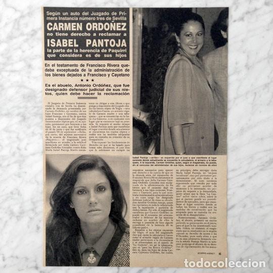 Coleccionismo de Revistas y Peri&oacute;dicos: REPORTAJE - CARMEN ORD&Oacute;&Ntilde;EZ - ISABEL PANTOJA - 1991