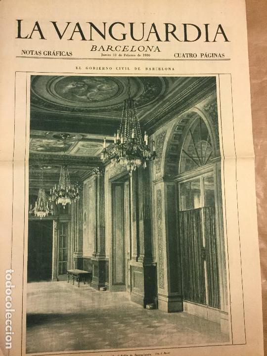 Collezionismo di Riviste e Giornali: La Vanguardia 13/2/1930. Gobierno civil de Barcelona, salon recepciones.