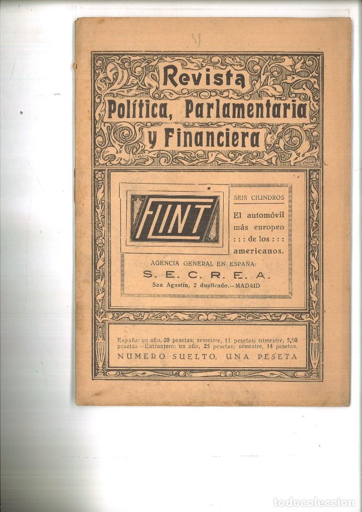 Sammeln von Zeitschriften und Zeitungen: REVISTA POL&Iacute;TICA, PARLAMENTARIA Y FINANCIERA N&ordm; 55. 5 DE NOVIEMBRE DE 1925 A&Ntilde;O V