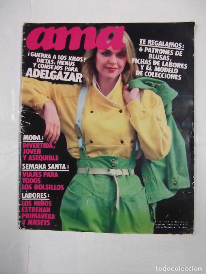 Colecionismo de Revistas e Jornais: REVISTA AMA N&ordm; 559. MARZO A&Ntilde;O 1981. GUERRA A LOS KILOS, DIETAS, MENUS. TDKR42