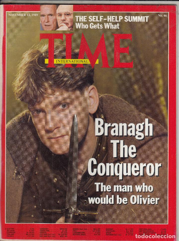 Collezionismo di Riviste e Giornali: REVISTA TIME 13 NOVIEMBRE A&Ntilde;O 1989. BRANAGH EL CONQUISTADOR.