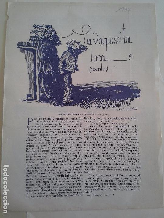 Collection Magazines and Newspapers: LA  VAQUERITA  LOCA.  CUENTO.  JOSE  MAS.  MARTINEZ  DE  LEON.  ANDALUCIA.