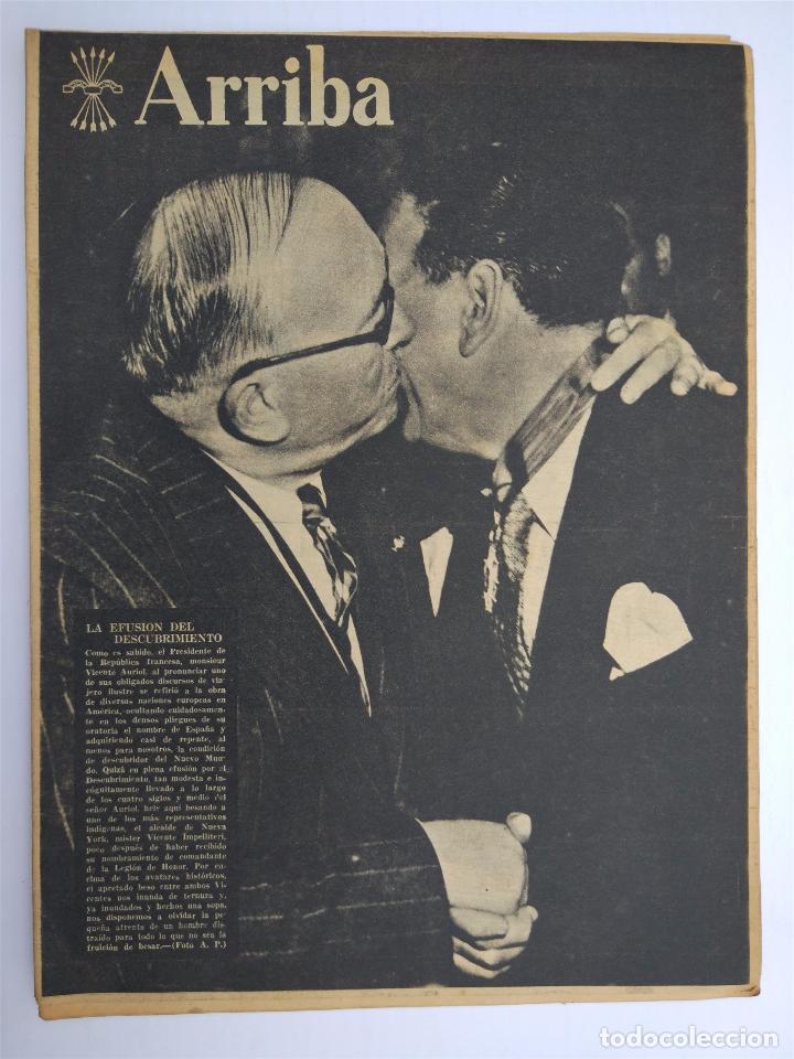 Coleccionismo de revistas y peri&oacute;dicos: Arriba n&ordm; 5744 II &eacute;poca - Abril 1951 - Presidente frances Auriol y alcalde Nueva York Impelliteri