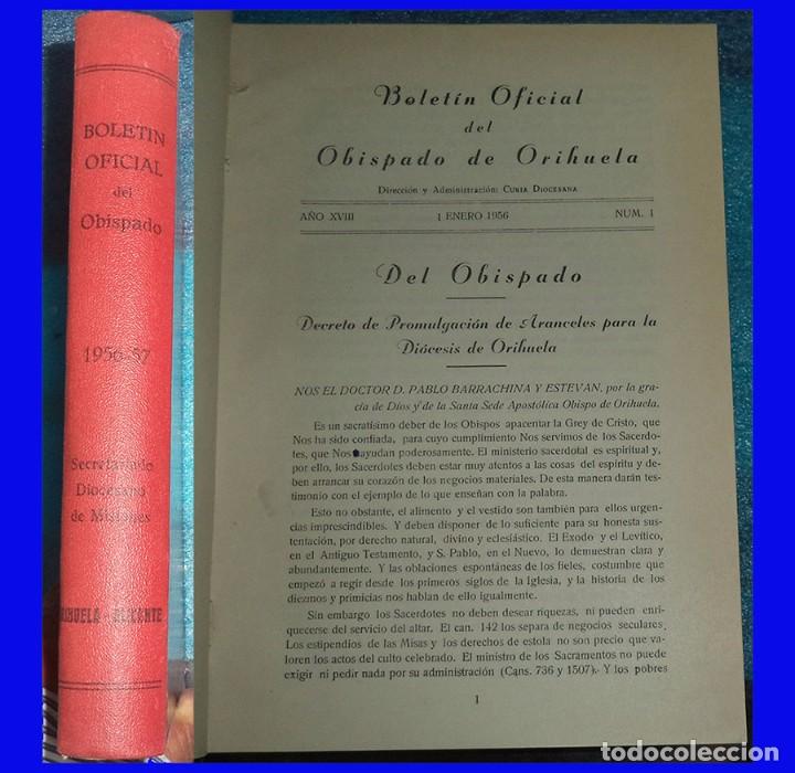 Collection Magazines and Newspapers: BOLETIN DEL OBISPADO DE ORIHUELA ALICANTE ENCUADERNADO A&Ntilde;OS 1956/57