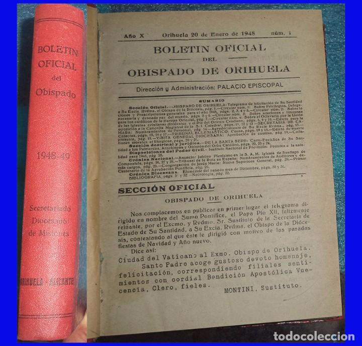 Collection Magazines and Newspapers: BOLETIN DEL OBISPADO DE ORIHUELA ALICANTE ENCUADERNADO A&Ntilde;OS 1948/49