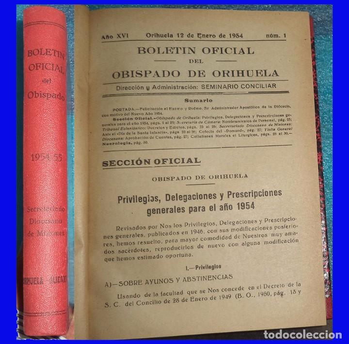 Collezionismo di Riviste e Giornali: BOLETIN DEL OBISPADO DE ORIHUELA ALICANTE ENCUADERNADO A&Ntilde;OS 1954/55
