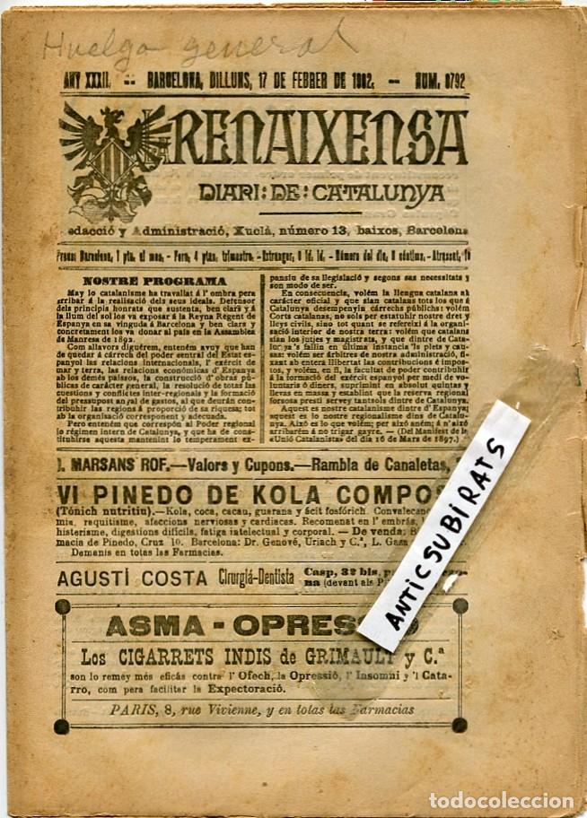 Collectionnisme de Revues et Journaux: REVISTA LA RENAIXENSA ANY 1902 VI PINEDO DE KOLA COMPOST URIACH CATALANISME GRIMAULT FERNANDO POO