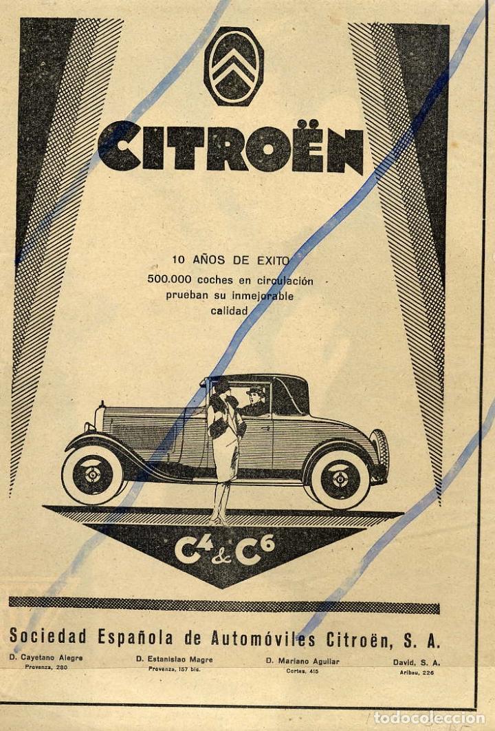 Coleccionismo de Revistas y Peri&oacute;dicos: CITROEN 1930 C4/C6  HOJA REVISTA