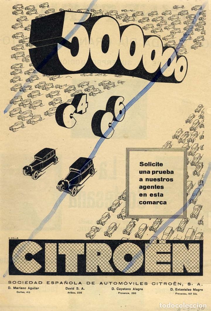 Coleccionismo de Revistas y Peri&oacute;dicos: CITROEN 1930 C4/C6 HOJA REVISTA