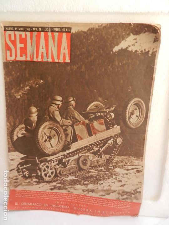 Coleccionismo de Revistas y Peri&oacute;dicos: REVISTA SEMANA A&Ntilde;O II N&ordm; 60 15 DE ABRIL DE 1941.