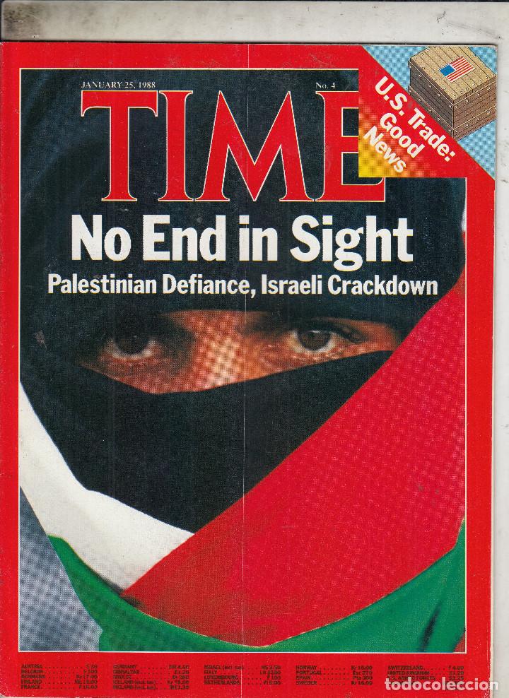 Collezionismo di Riviste e Giornali: REVISTA TIME 25 ENO  A&Ntilde;O 1988. SIN FINAL A AL VISTA EN PALESTINA E ISRAEL.