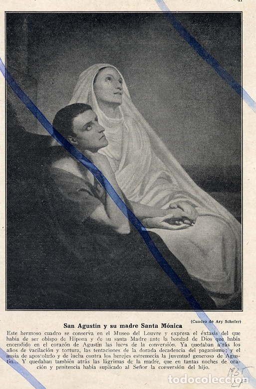 Coleccionismo de Revistas y Peri&oacute;dicos: SAN AGUSTIN Y SANTA MONICA 1935 HOJA REVISTA