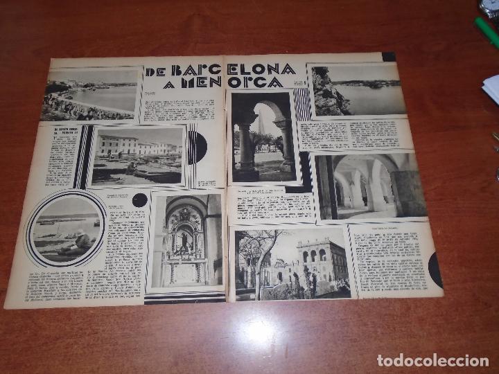 Collectionnisme de Revues et Journaux: ART&Iacute;CULO PRENSA 1934: DE BARCELONA A MENORCA, MAH&Oacute;N, FORNELLS, N&ordf; SR&ordf; DE MONTE TORO, CIUDADELA