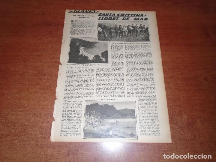 Coleccionismo de Revistas y Peri&oacute;dicos: RETAL PRENSA 1935: SANTA CRISTINA Y LLORET DE MAR. BLANES