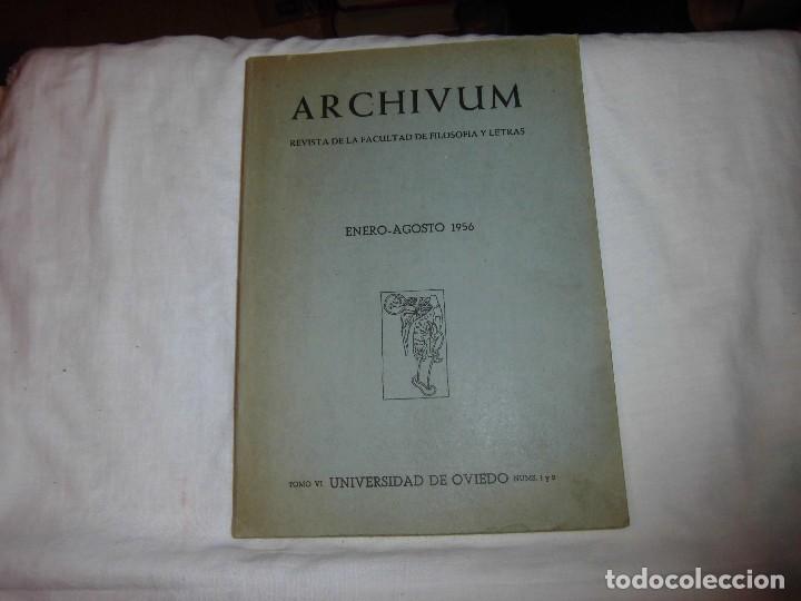 Coleccionismo de revistas y peri&oacute;dicos: REVISTA ARCHIVUM DE LA FACULTAD DE FILOSOFIA Y LETRAS.TOMO VI.ENERO-AGOS 1956